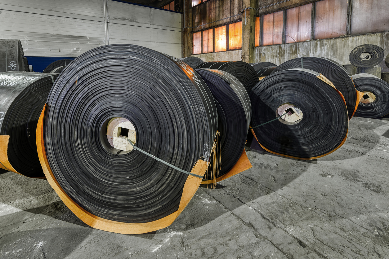 Pang Industrial Rubber conveyor belt factory. Finished goods warehouse